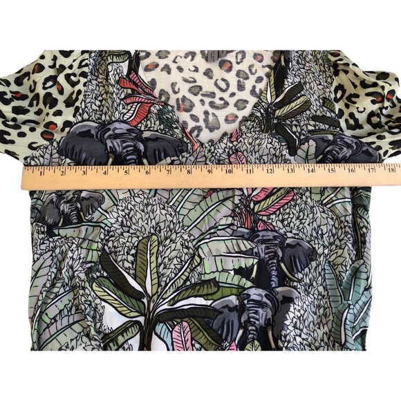 ANTHROPOLOGIE $98 Blank London Sibley Leopard Floral Ruffle Top Size XSmall - Picture 7 of 10